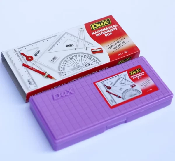 Dux Mathematical Box 702 Purple containing essential geometry tools