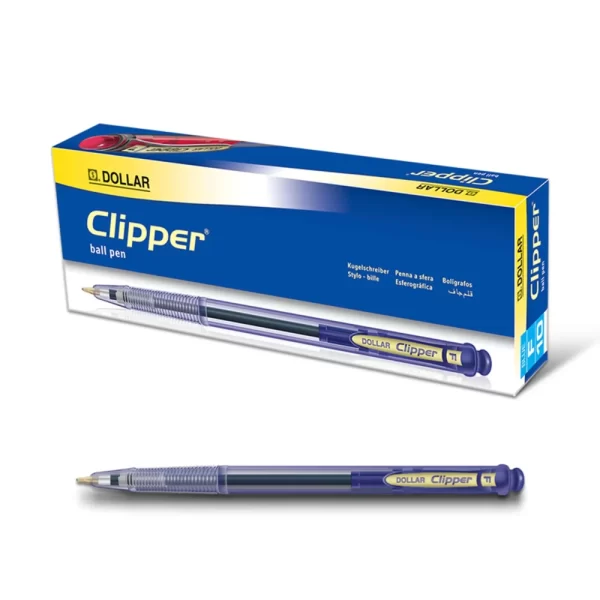 Dollar Clipper Ball Pen Blue 10's Pack