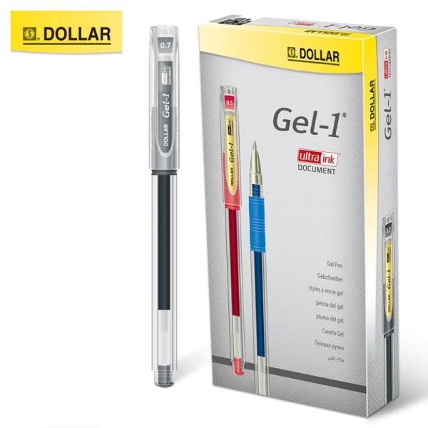 Dollar Gel-1 Pen Black 12's Pack