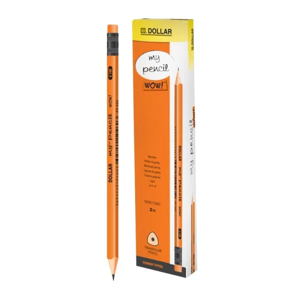Dollar My Pencil Wow 2HB Orange 12pcs in cardboard pack