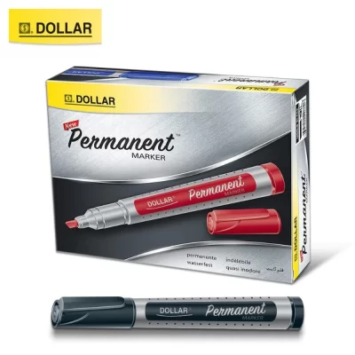 Dollar Permanent Marker Chisel Tip 12's Pack Black