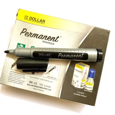 Dollar Permanent Marker Bullet Tip-Black 12pcs in cardboard pack