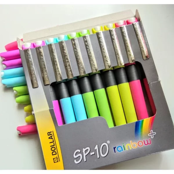 Dollar SP-10 Fountain Pen Rainbow+ 10's Pack