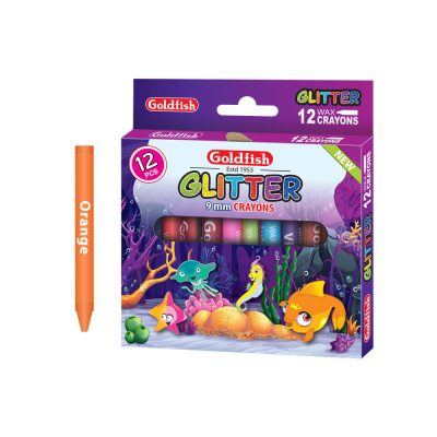 Goldfish Glitter Crayons 12ps in cardboard pack