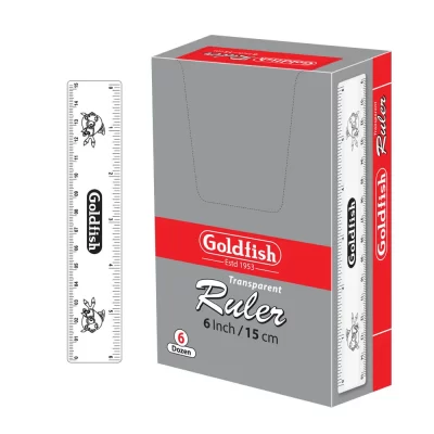 Goldfish Transparent Ruler 6inch 72pcs Box