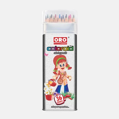 ORO Coloroid Color Pencils 36 pcs in a tin jar packing