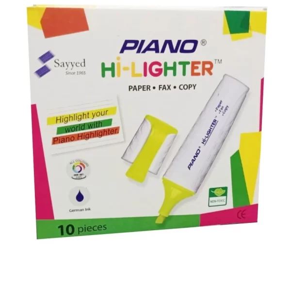 Piano Highlighter Chisel Tip 10's Pack