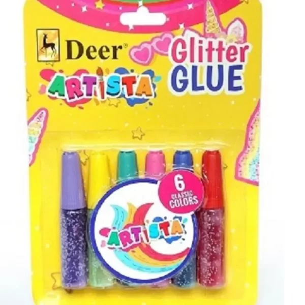 Deer Artista Glitter Glue 6's Pack