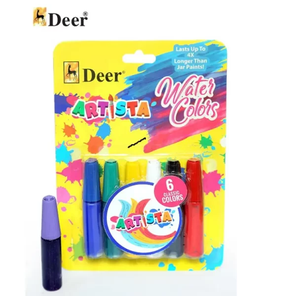 Deer Artista Water Colors 6pcs in a blister packaging
