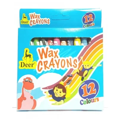 Deer Wax Crayons 12pcs in a cardboard pack