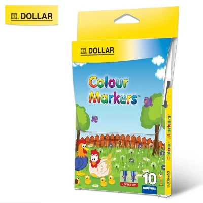 Dollar Colour Markers 10pcs in cardboard pack