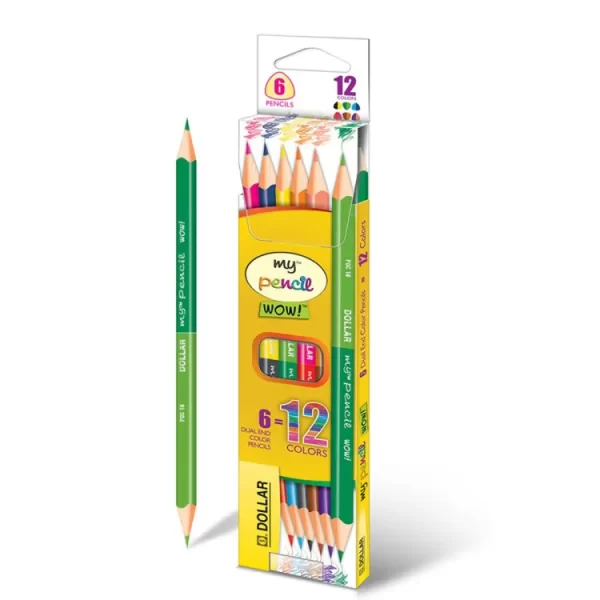 Dollar My pencil Color Dual Side 6 pencils=12 colors in cardboard pack