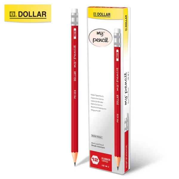 Dollar My Pencil Red 2HB 12pcs in cardboard pack