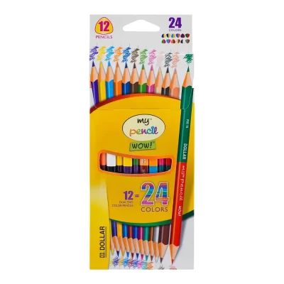 Dollar My pencil Color Dual Side 12 pencils=24 colors in cardboard pack