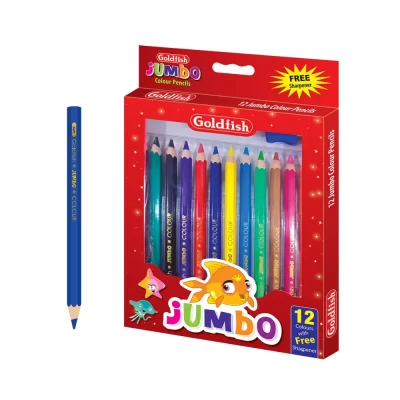 Goldfish Jumbo Color Pencils 12 colors with Sharpener