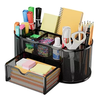 Metal Desk Organizer 9 compartment with drawer