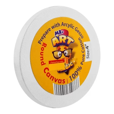 Mr. Art Magic Round Canvas 4 inches on a white background