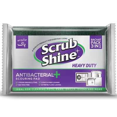 Scrub Shine Antibacterial Scouring Pad 3 in 1
