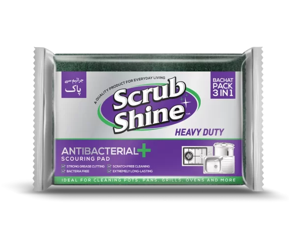 Scrub Shine Antibacterial Scouring Pad 3 in 1