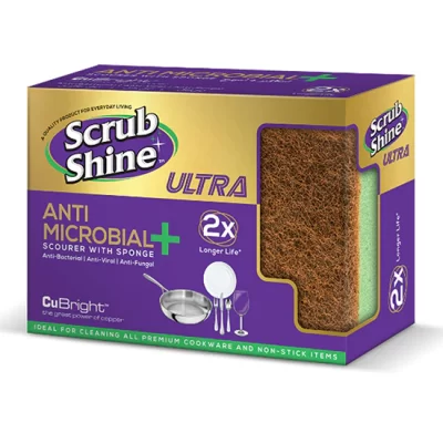 Scrub Shine Anti Microbial Scouring Sponge Large