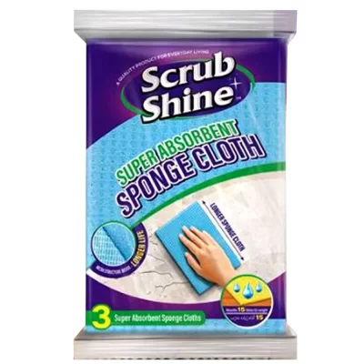 Scrub Shine Sponge Cloth 3 in 1