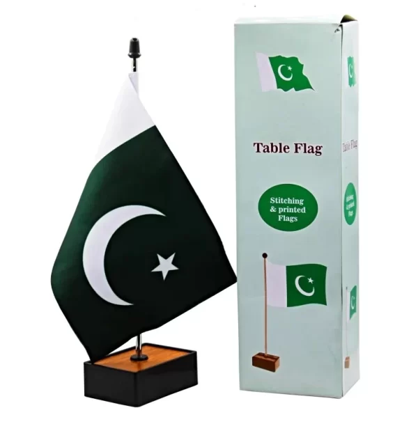 Table Flag With Wooden Base