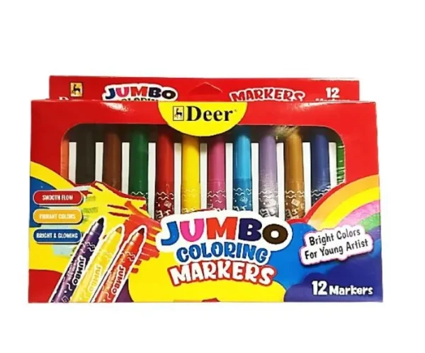Deer Jumbo Coloring Markers 12's pack