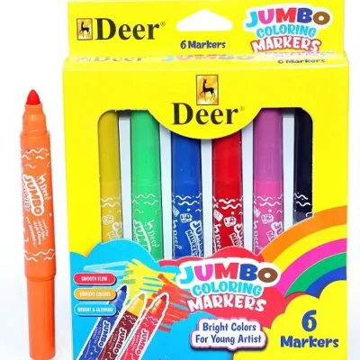 Deer Jumbo Coloring Markers 6 pcs in a pack