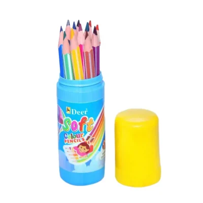 Deer Soft Color Pencils 12pcs in a plastic jar