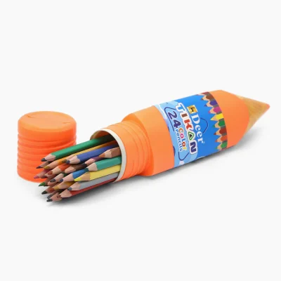 Deer Tikon Color Pencils 24 Pcs Full Size in a Plastic Jar