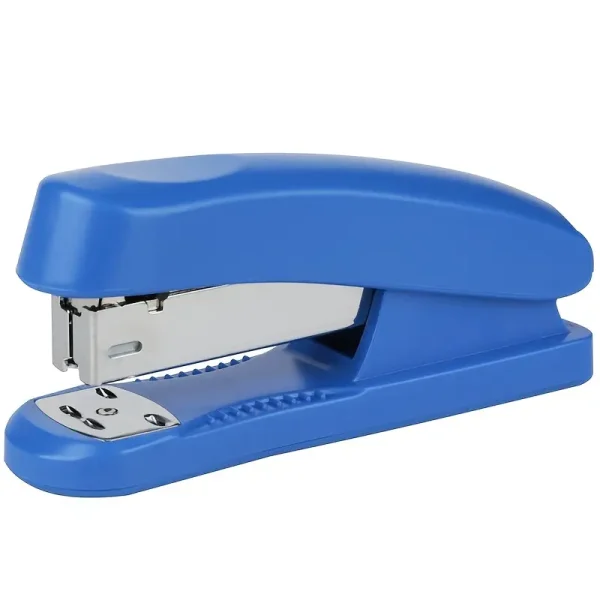 Blue Deli stapler 0325 on a clean white background