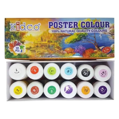 Kidco Poster Colors 12 bottles in a pack